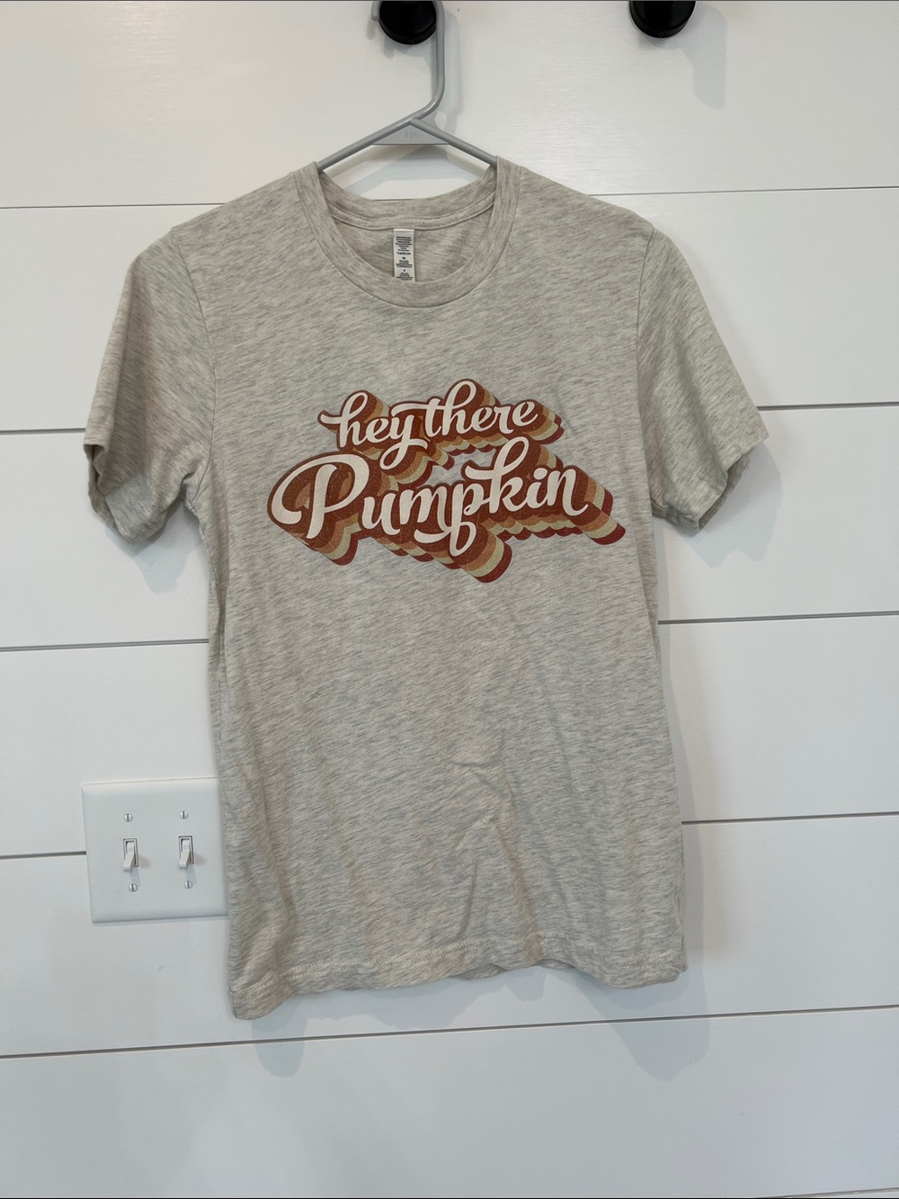 Hey There Pumpkin Graphic Tee - Light Heather Gray